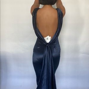 Navy silk Fame and Partners knee length dress